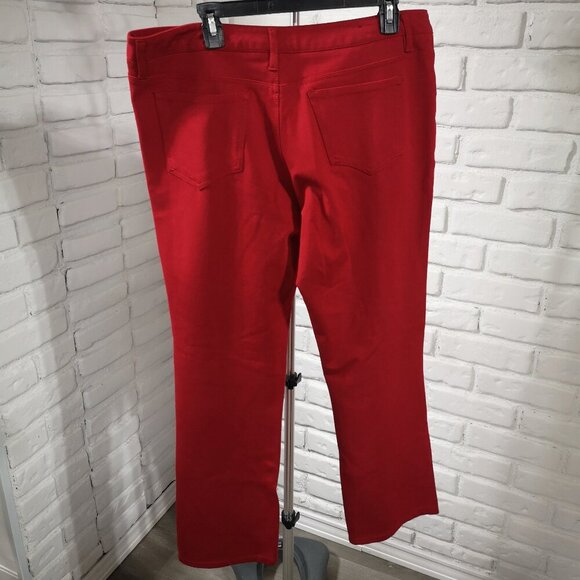 Santana Ladies Size 14 Red Straight Leg Button & Zipper Closure Pants - Picture 2 of 13